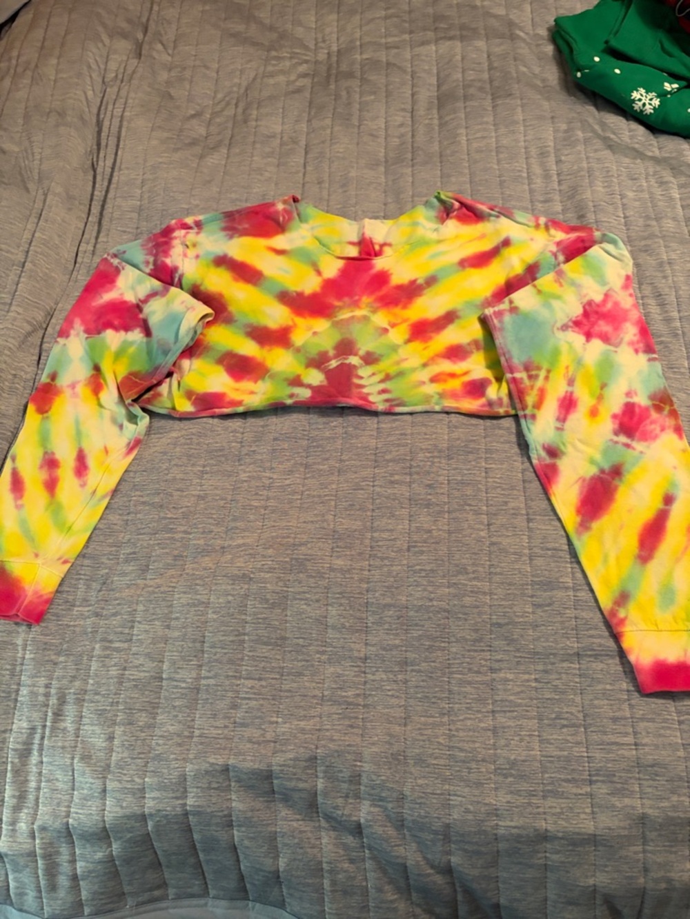 Tie-Dye Cropped Sweatshirt - Multicolor